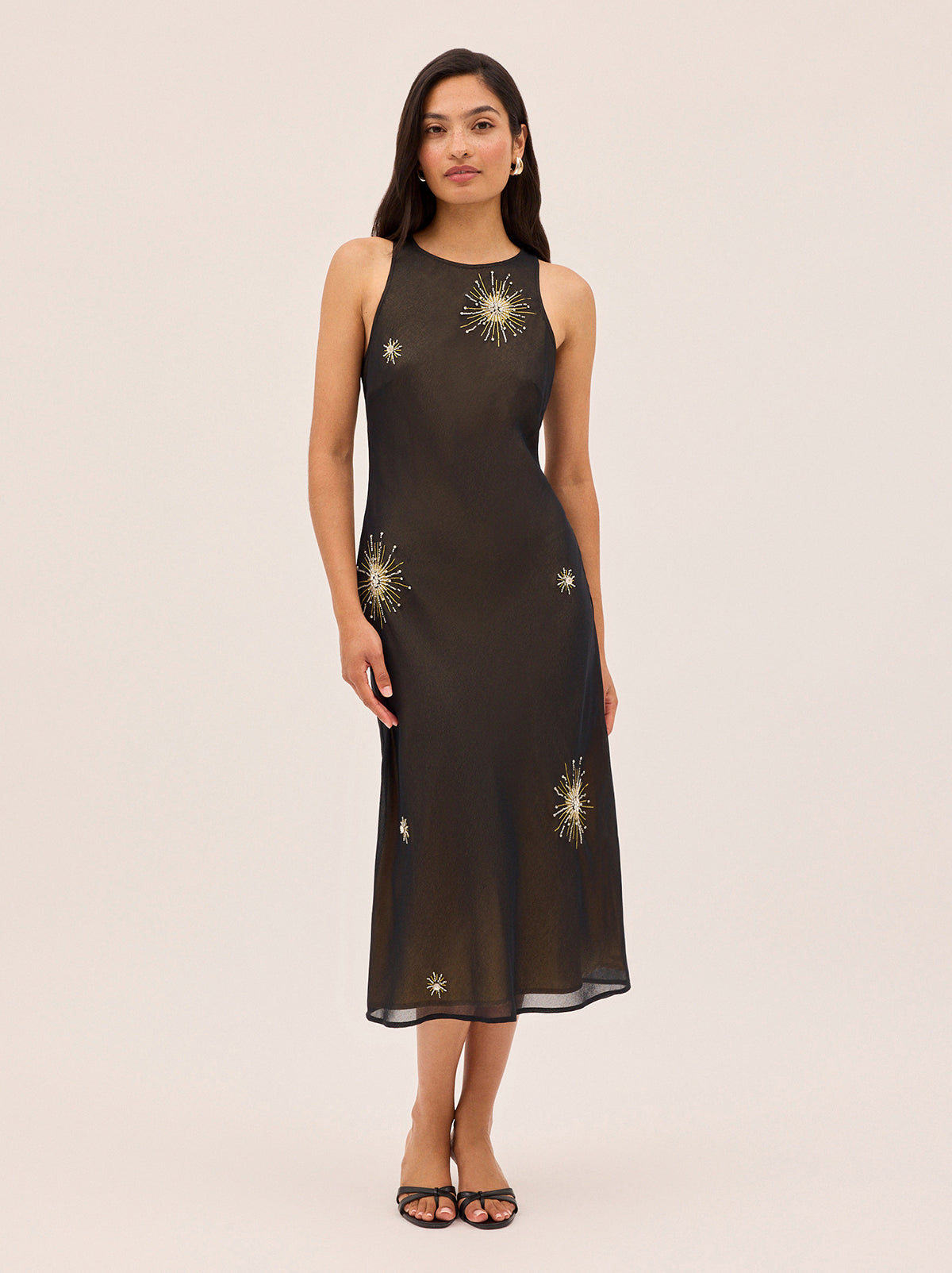 Clarisse Black Embellished Dress