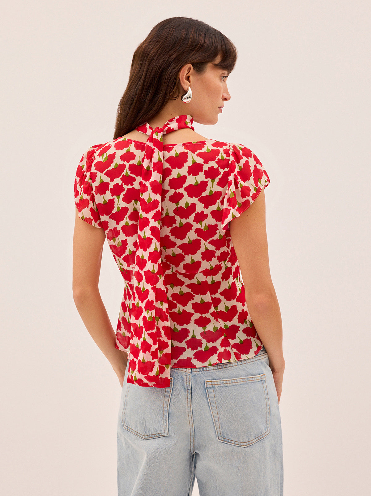 Clementina Carnation Print Top