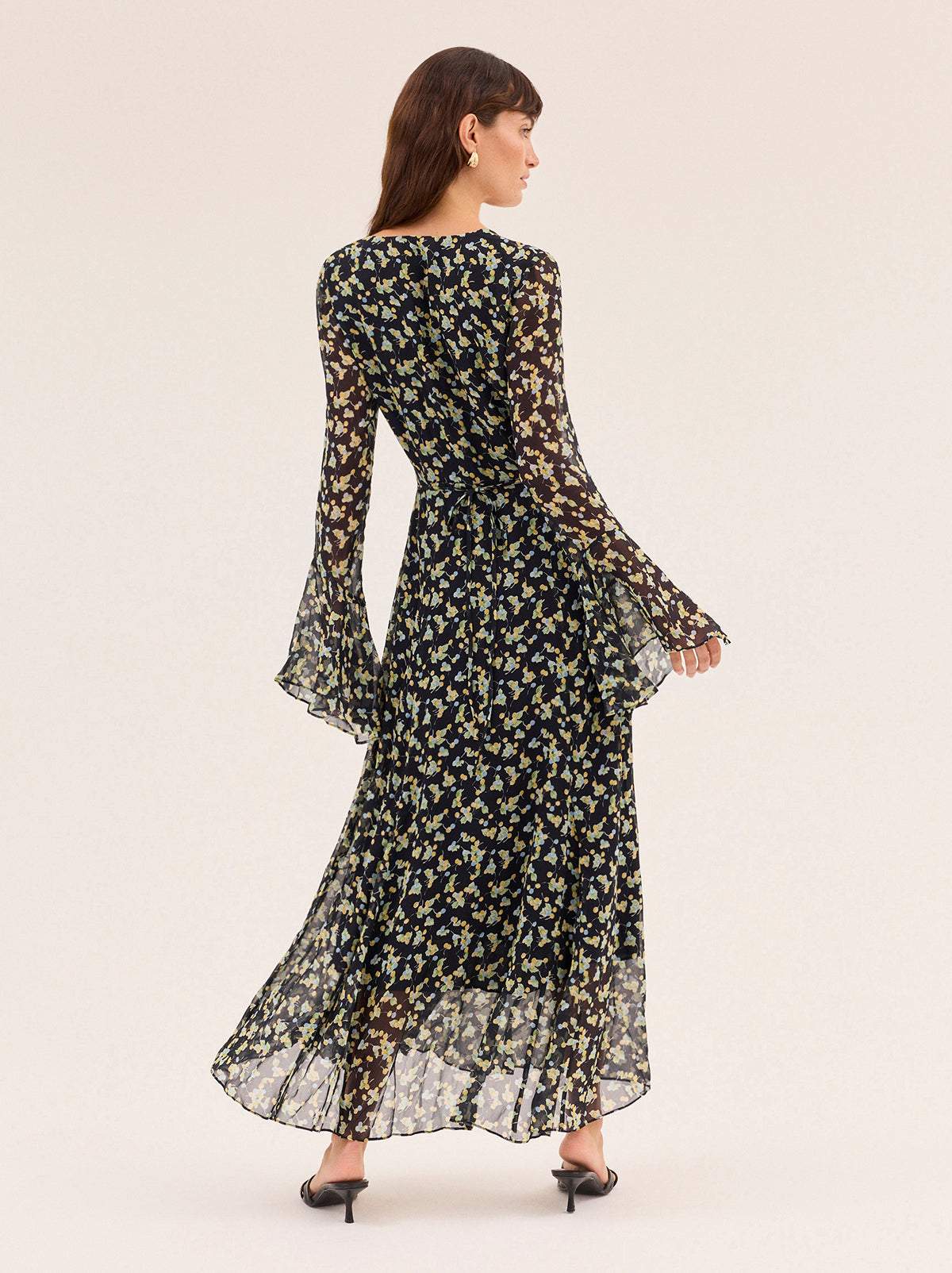 Dahlia Black Cherry Print Maxi Dress