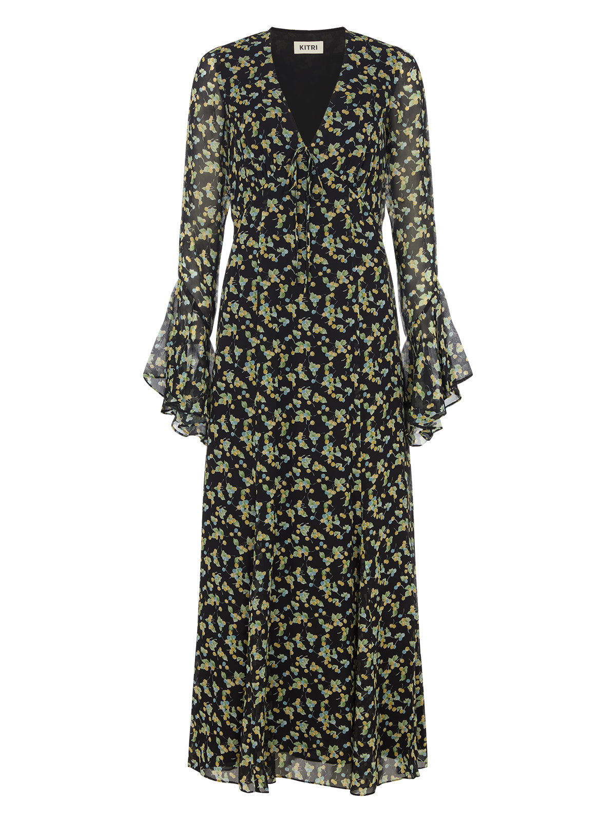 Dahlia Black Cherry Print Maxi Dress