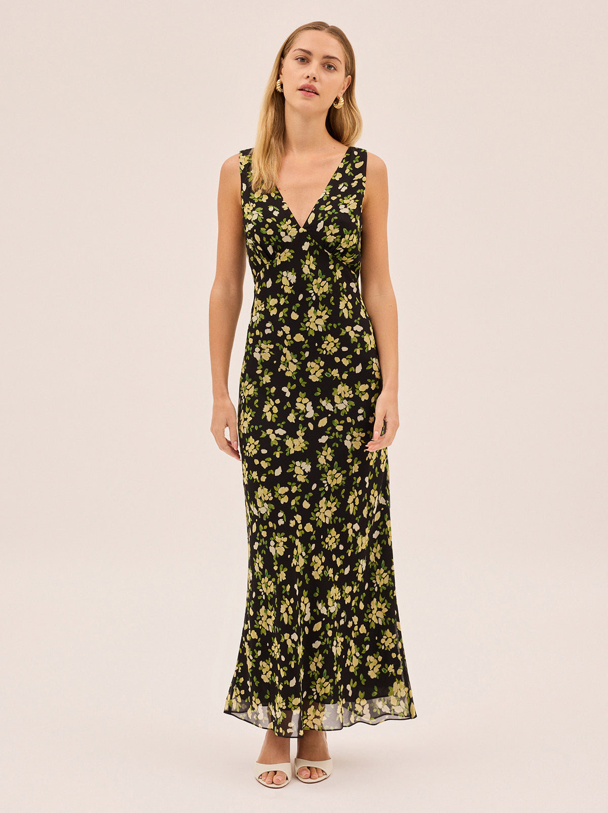 Danna Black Petal Print Dress