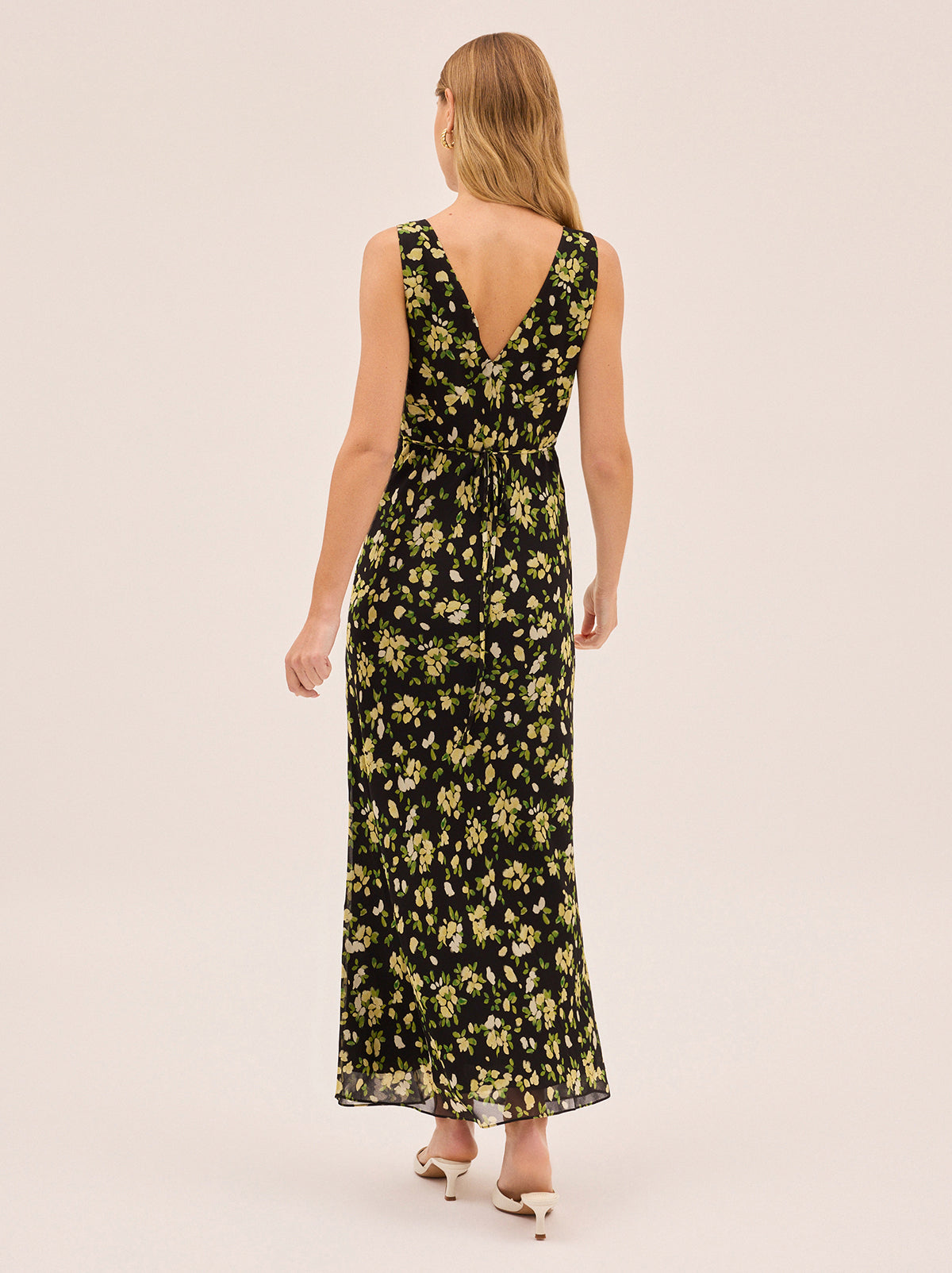 Danna Black Petal Print Dress