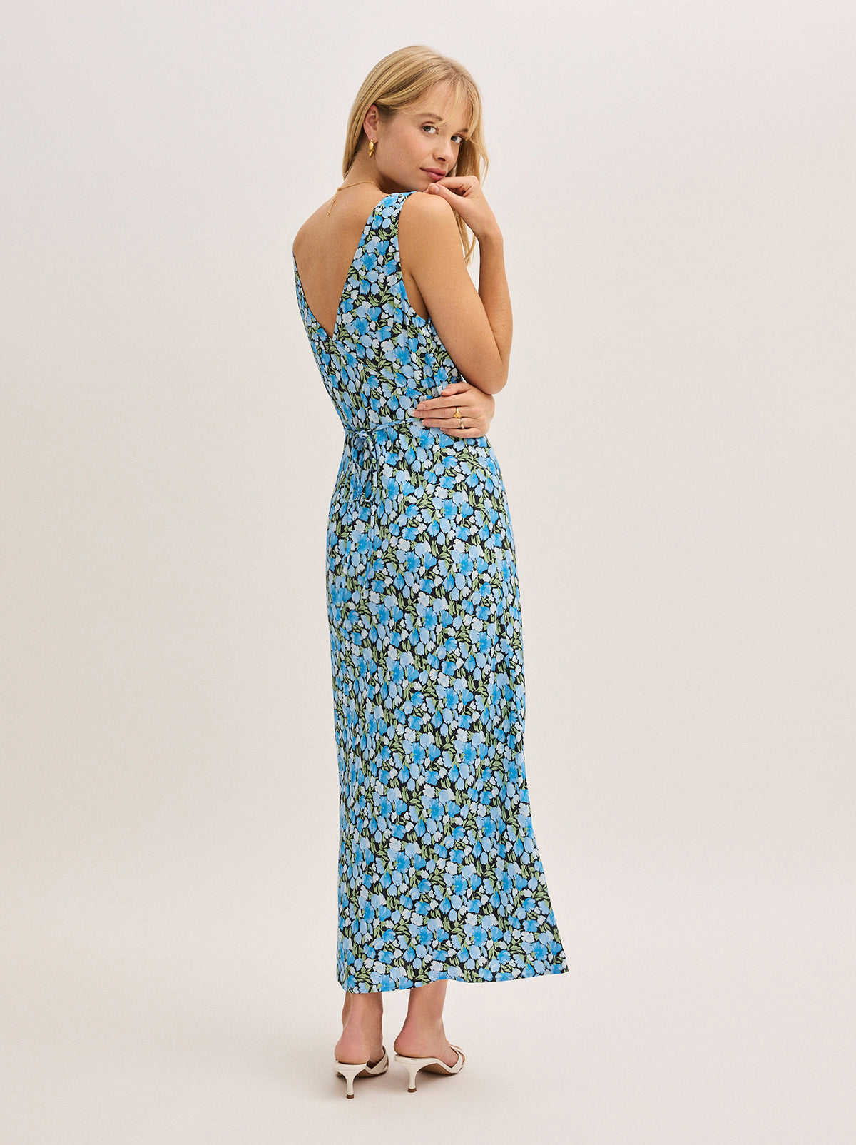 Danna Blue Floral Print Dress