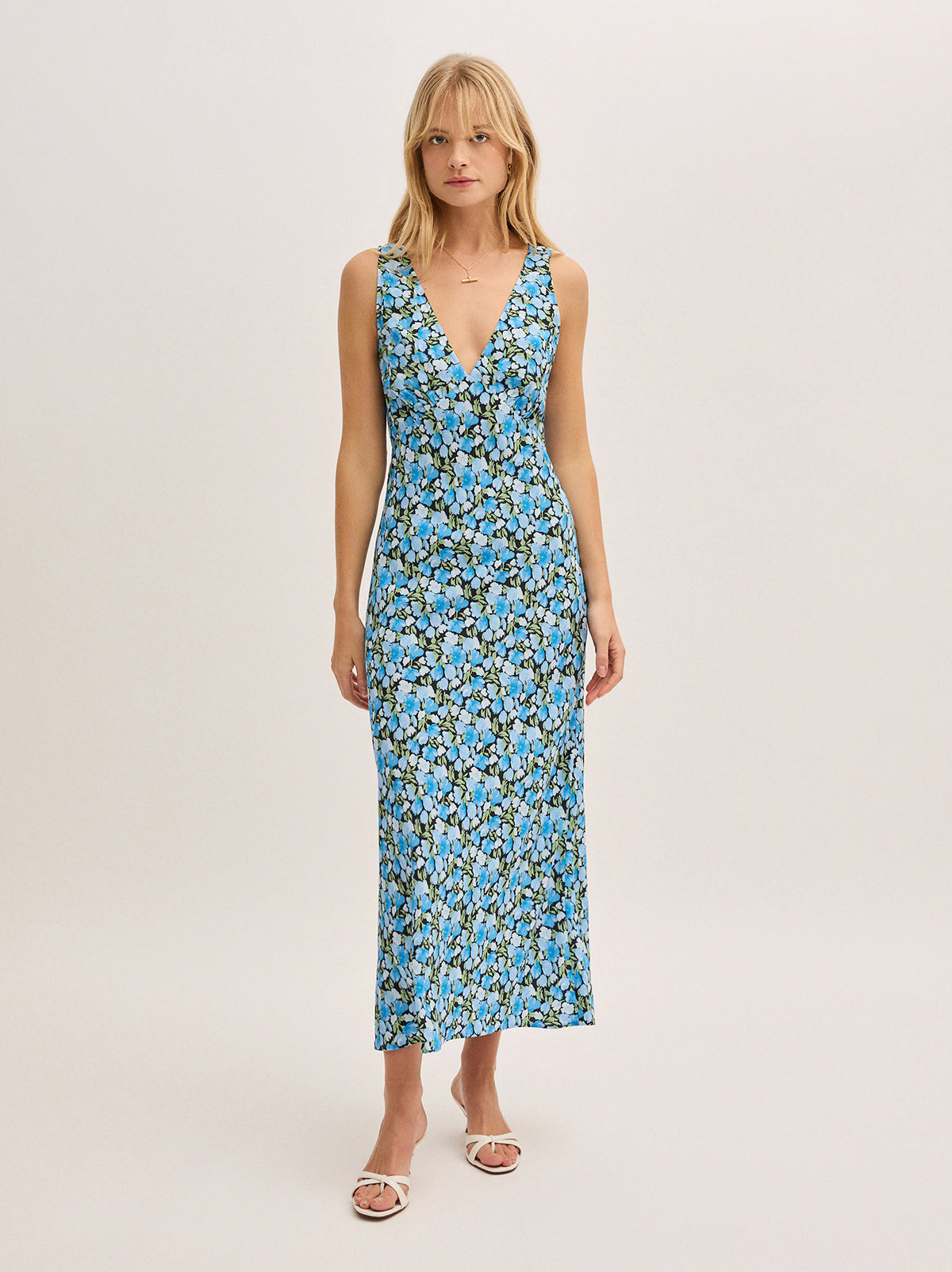 Danna Blue Floral Print Dress