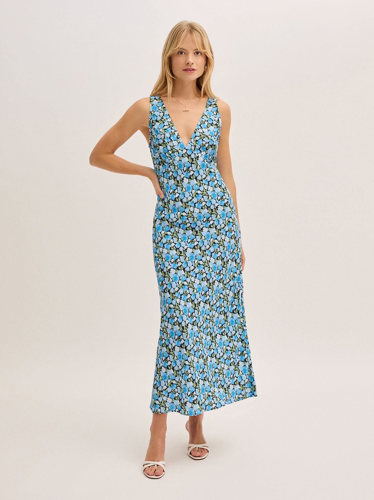 Danna Blue Floral Print Dress