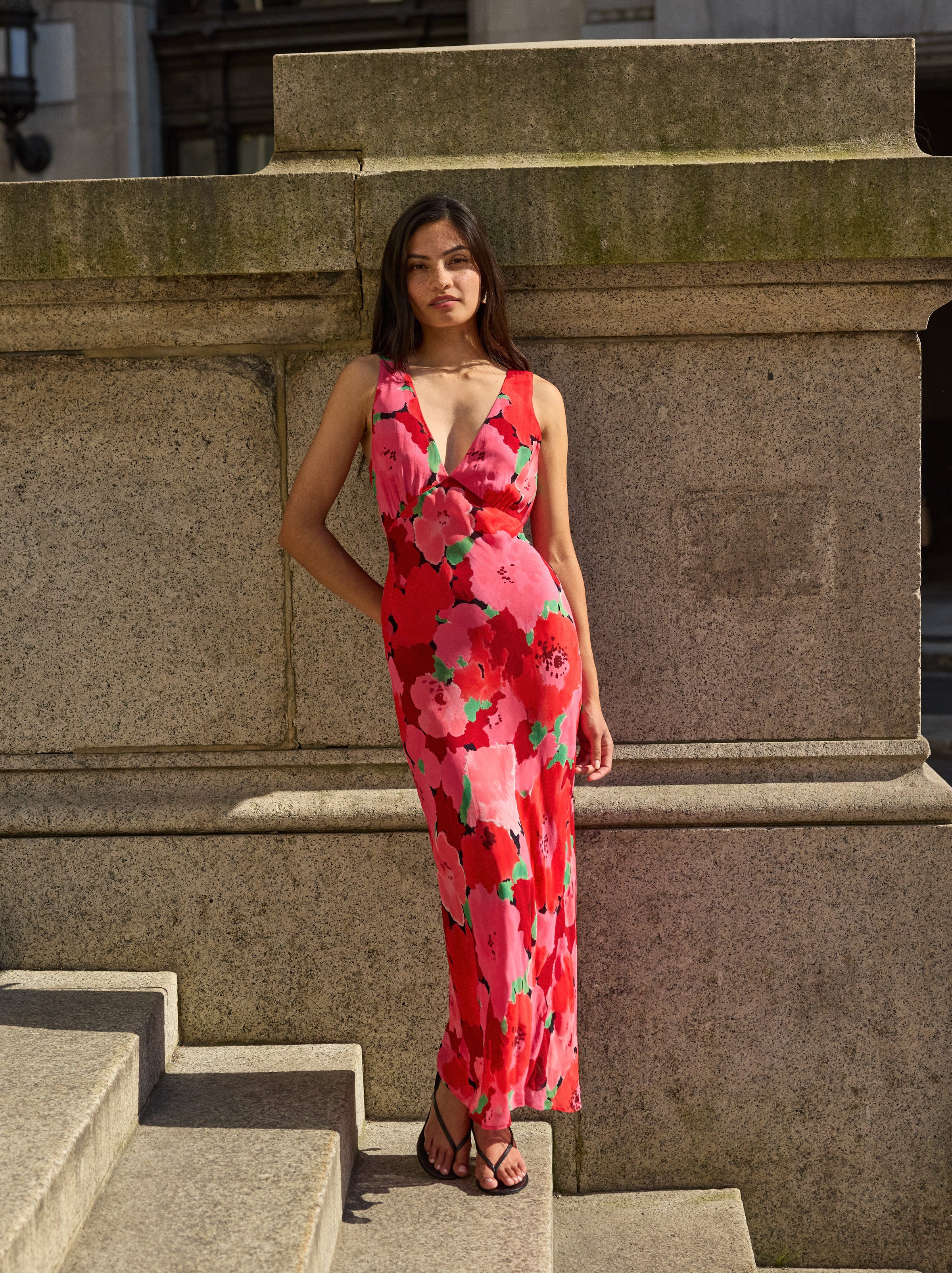 Danna Pink Watercolour Floral Print Dress