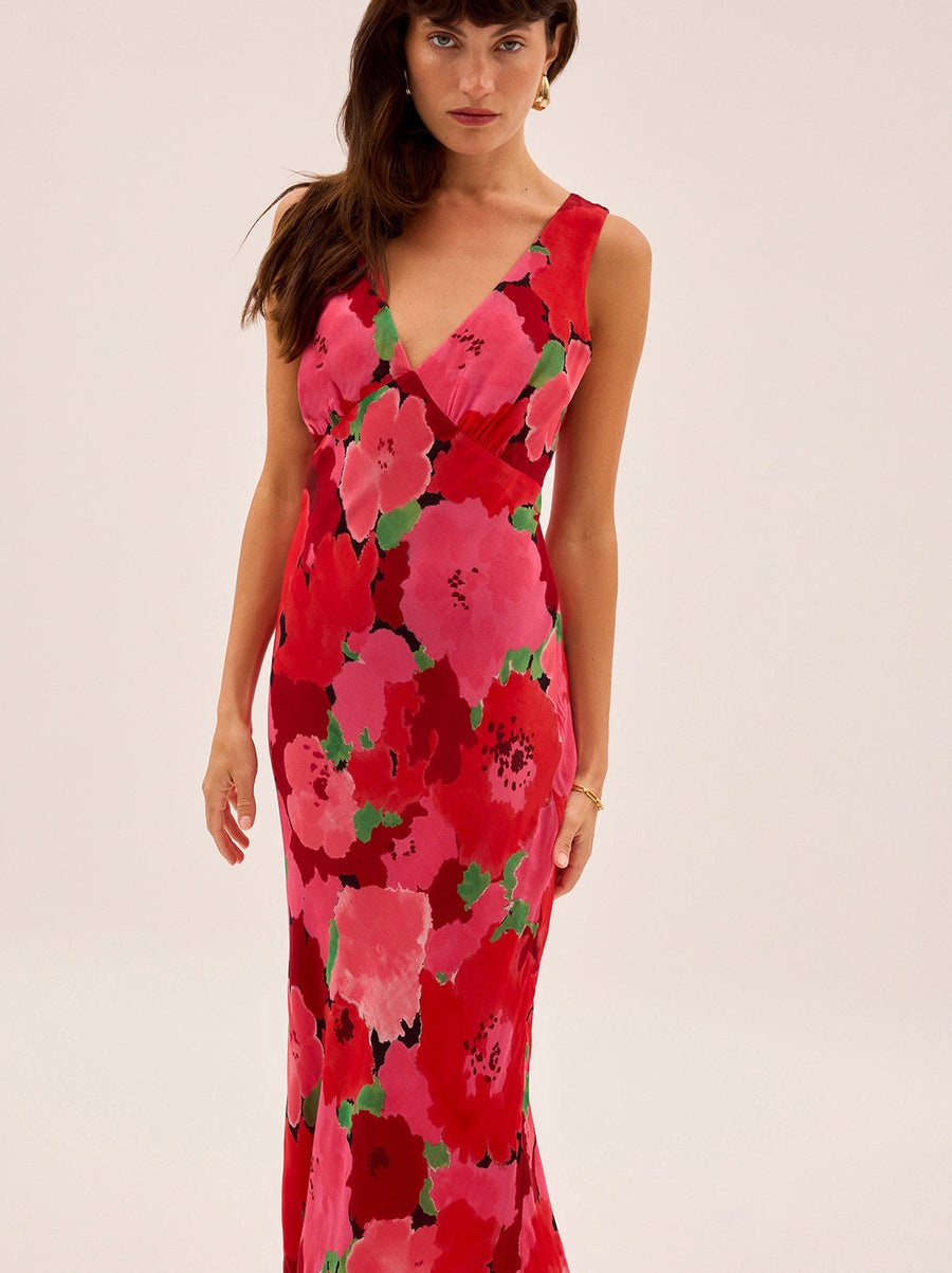 Danna Pink Watercolour Floral Print Dress
