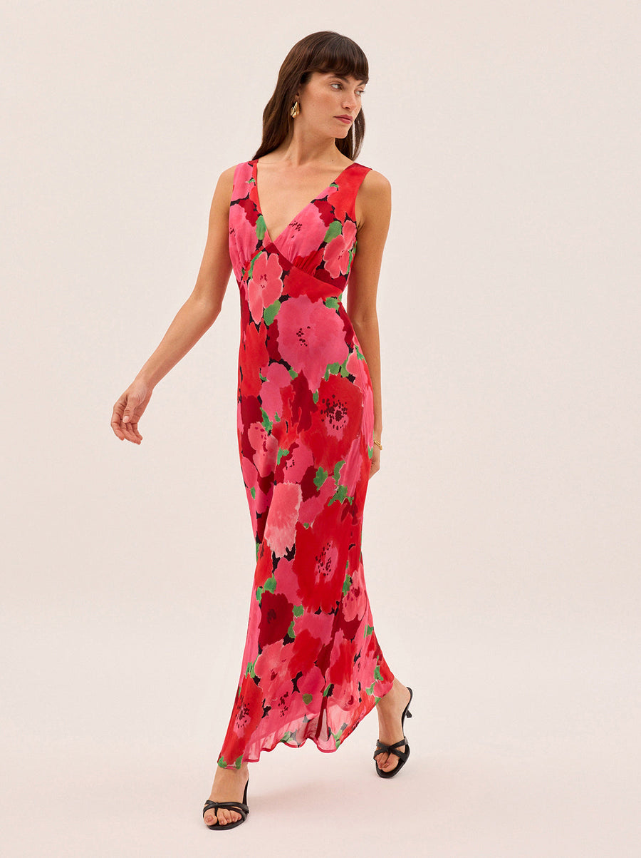 Danna Pink Watercolour Floral Print Dress