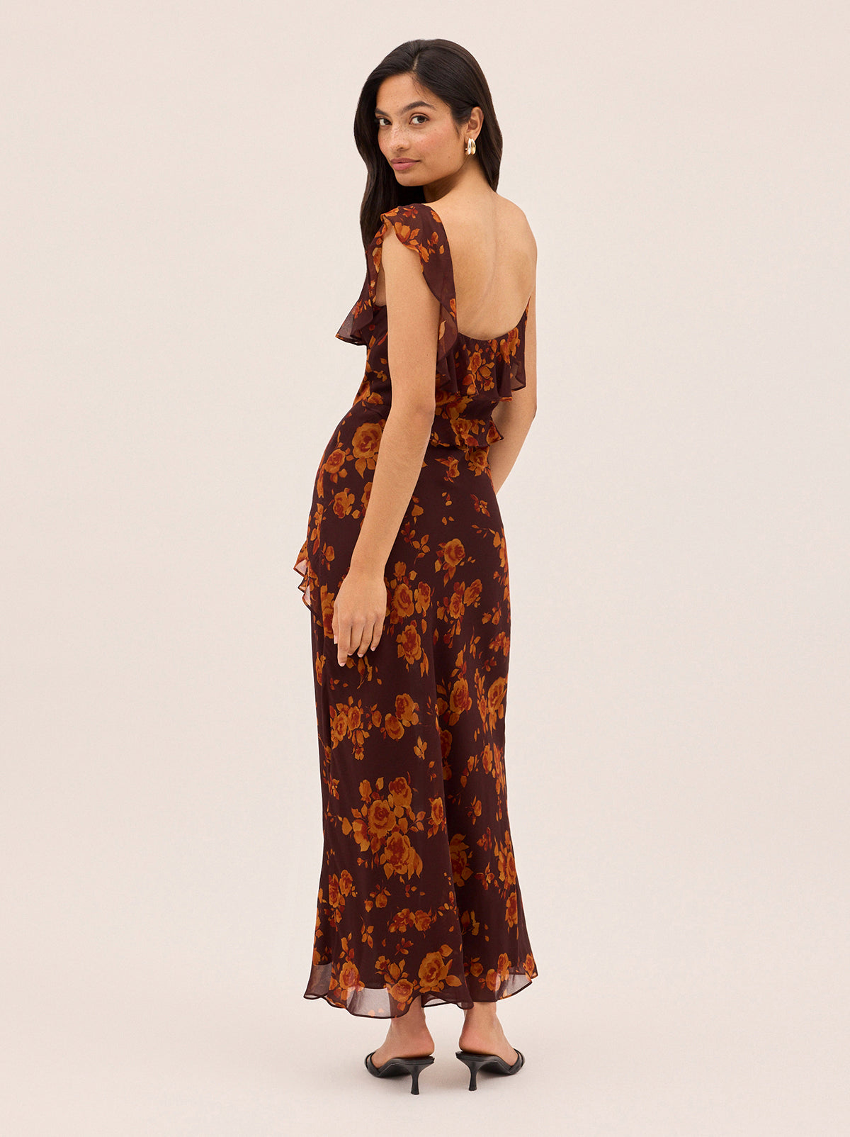Delphina Autumn Rose Print Dress