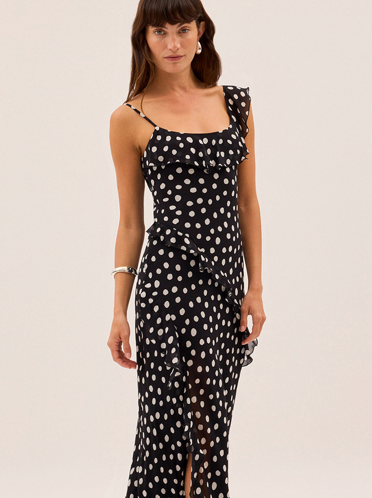Delphina Black Polka Dot Dress