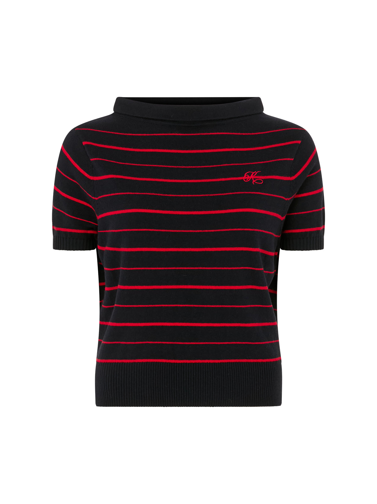Devon Navy Striped Knit Top