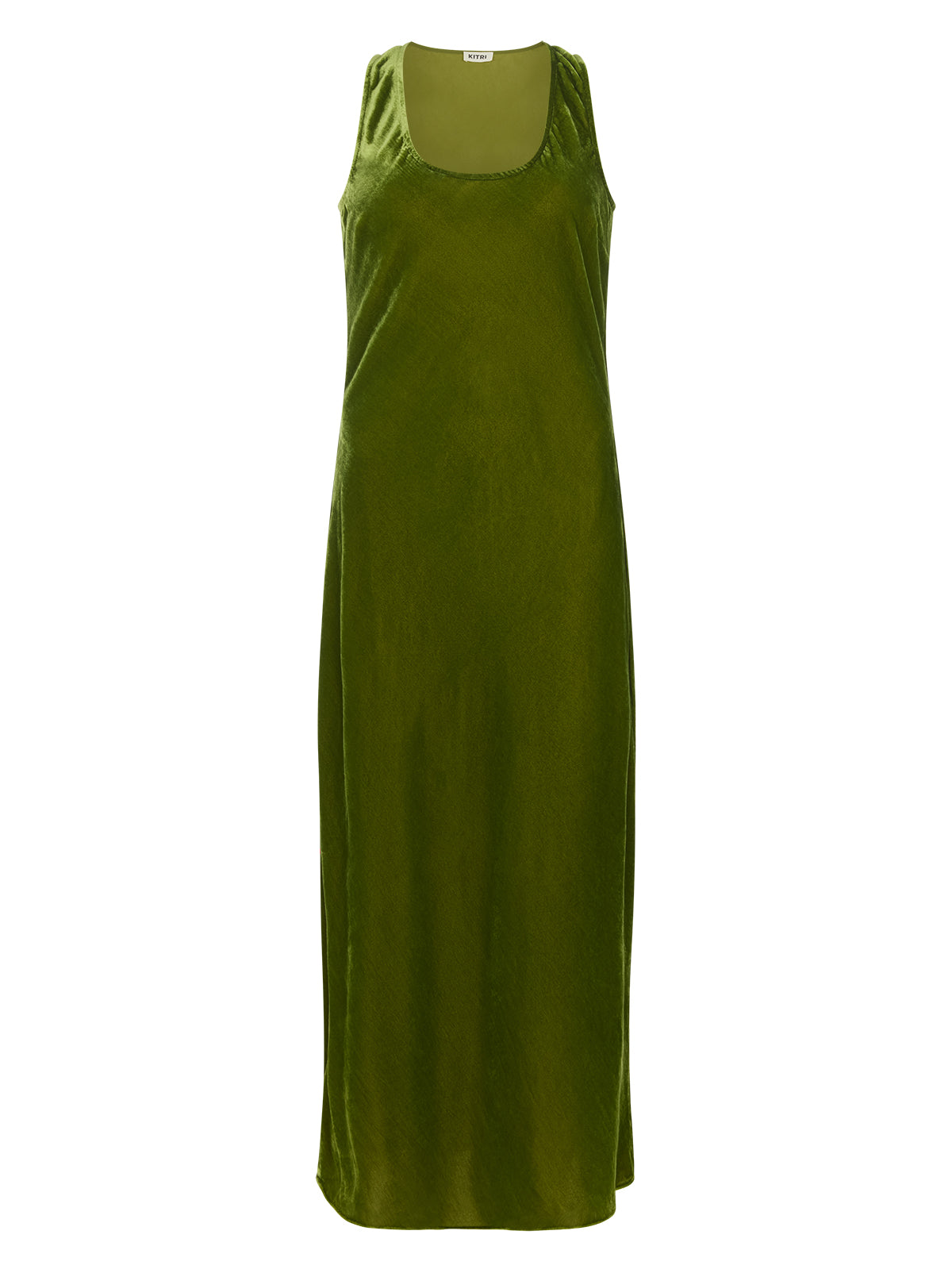 Elise Olive Velvet Dress