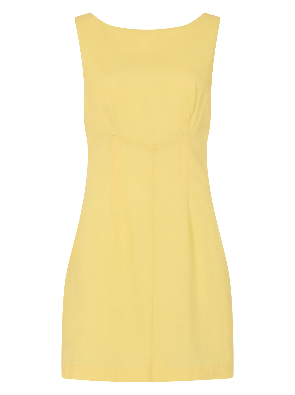 Elodie Pastel Yellow Cotton Linen Mini Dress