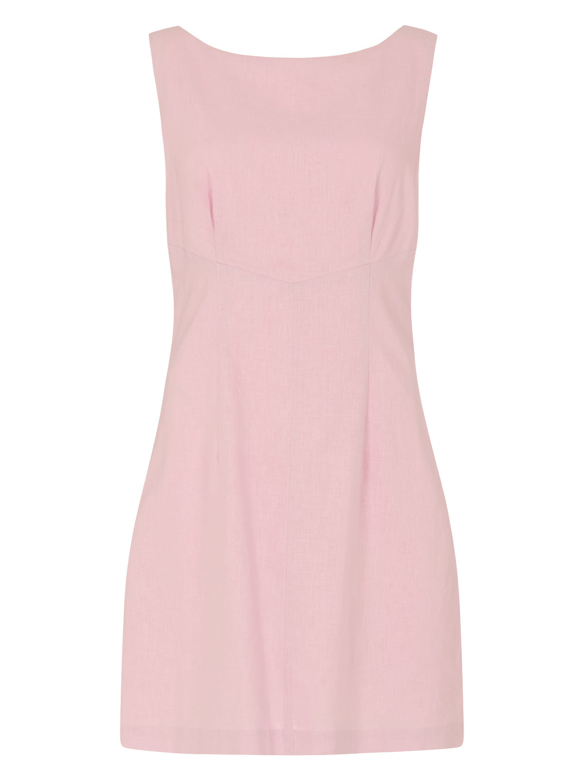 Elodie Pink Cotton Linen Mini Dress
