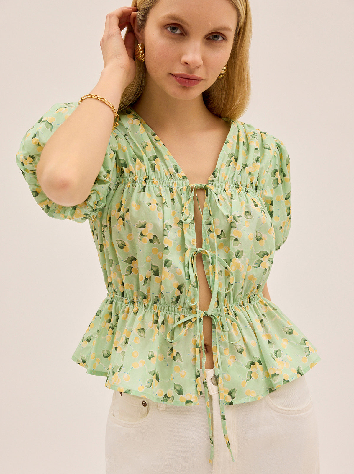 Emma Green Cherry Print Top