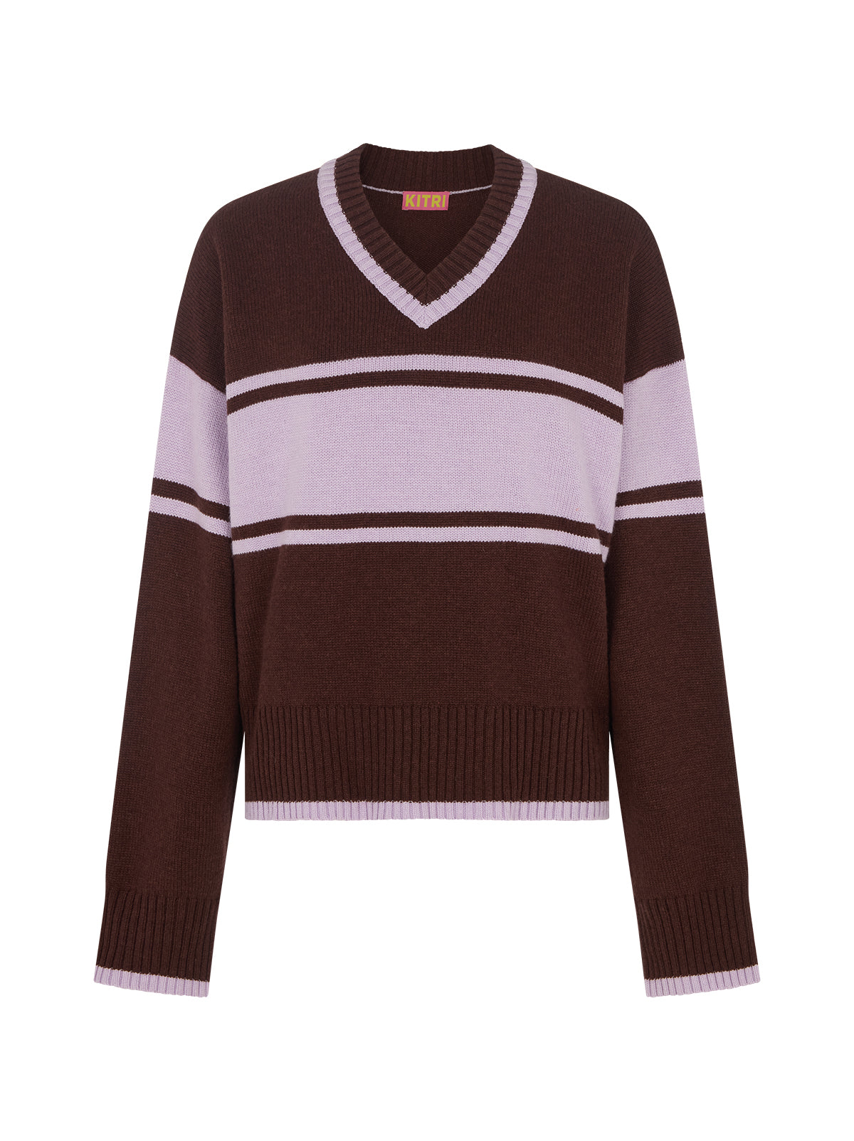 Everly V-Neck Striped Jumper