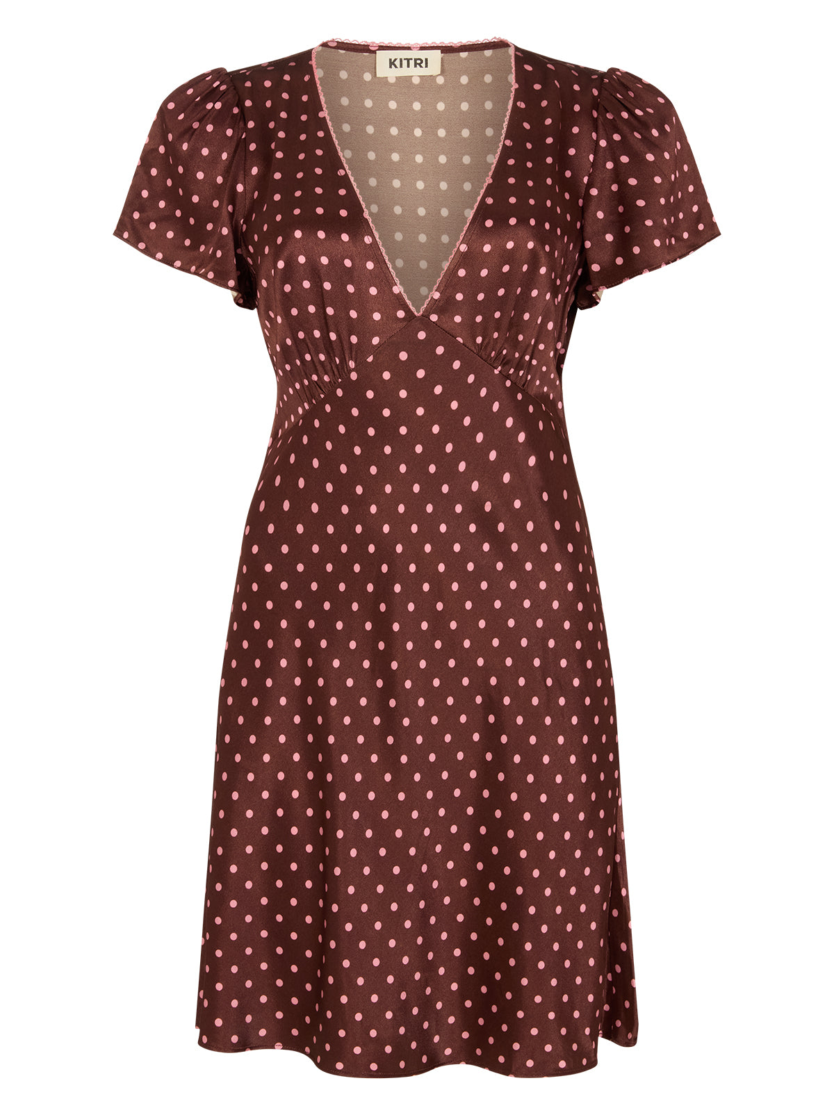 Florence Brown Pin Dot Print Dress