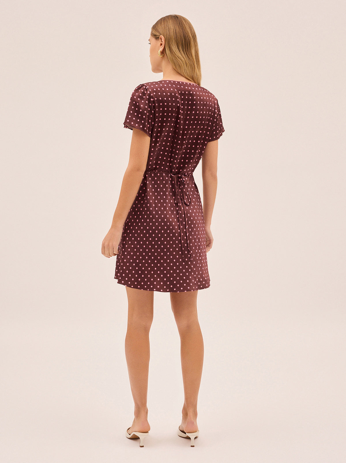 Florence Brown Pin Dot Print Dress