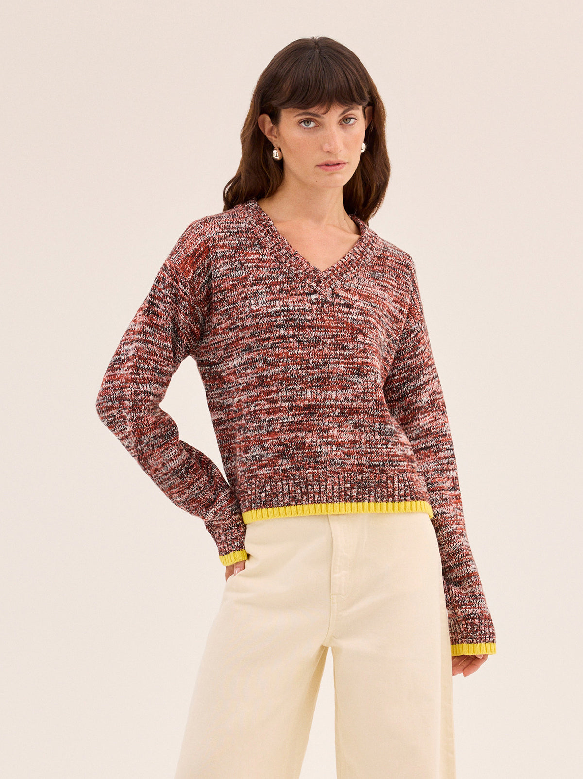 Francis Cotton-Blend V-neck Jumper