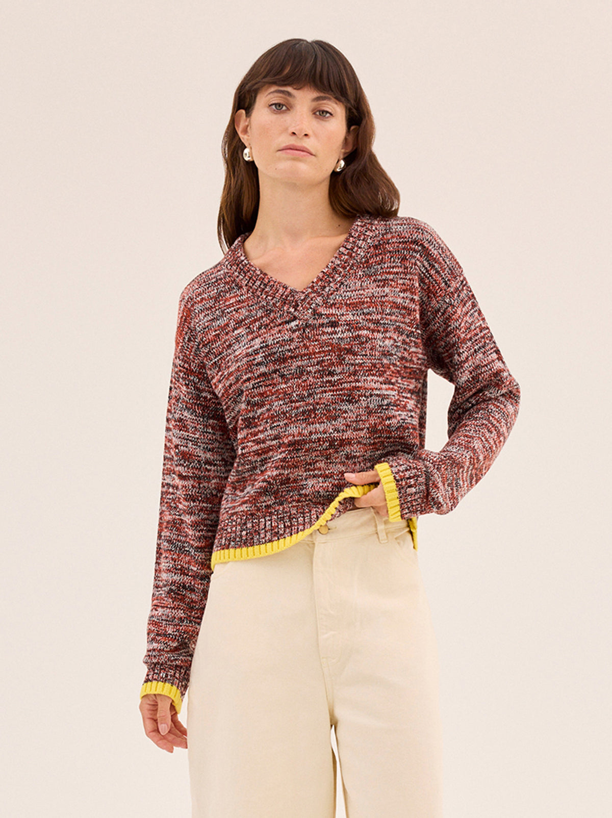 Francis Cotton-Blend V-neck Jumper