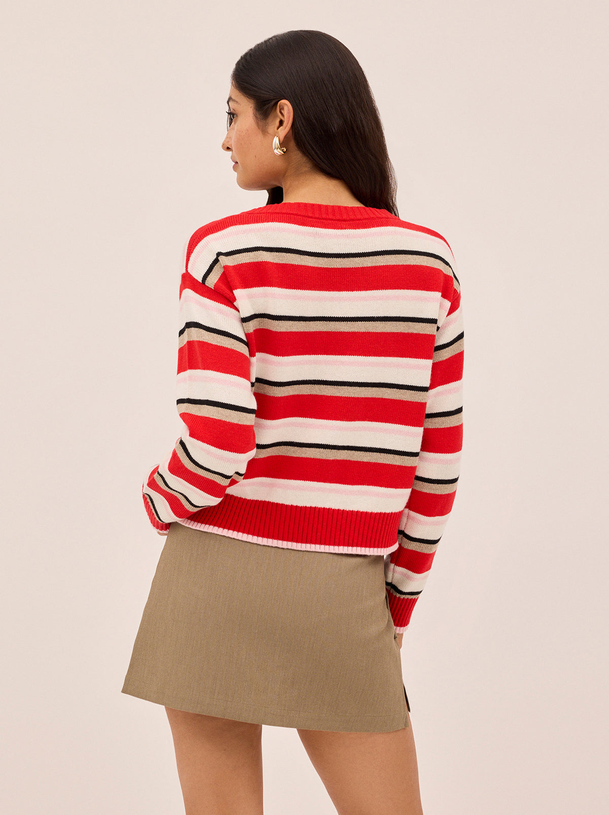 Francis Wool-Blend Striped V-neck Jumper