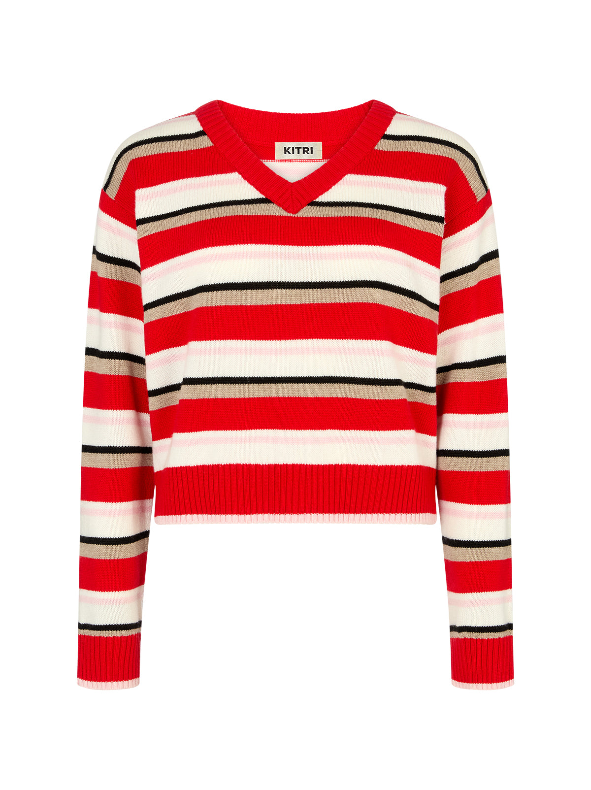 Francis Wool-Blend Striped V-neck Jumper