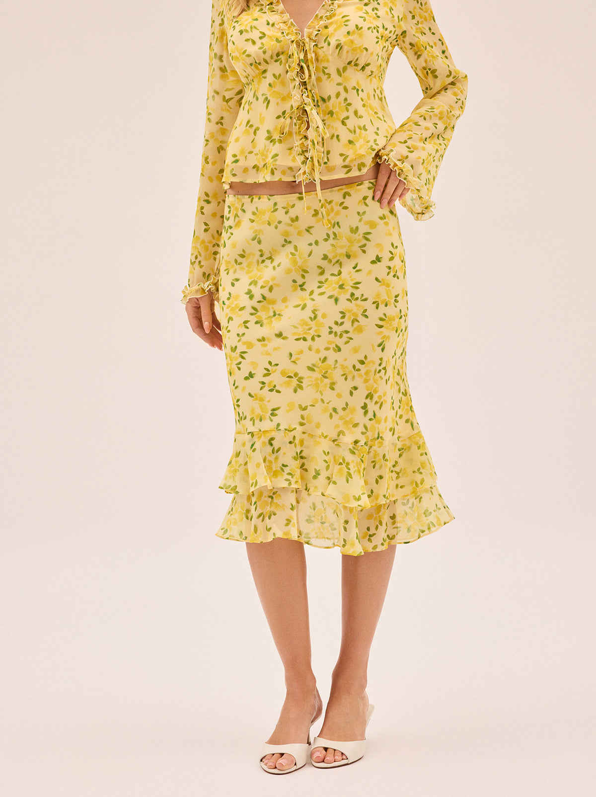 Freya Butter Petal Print Skirt