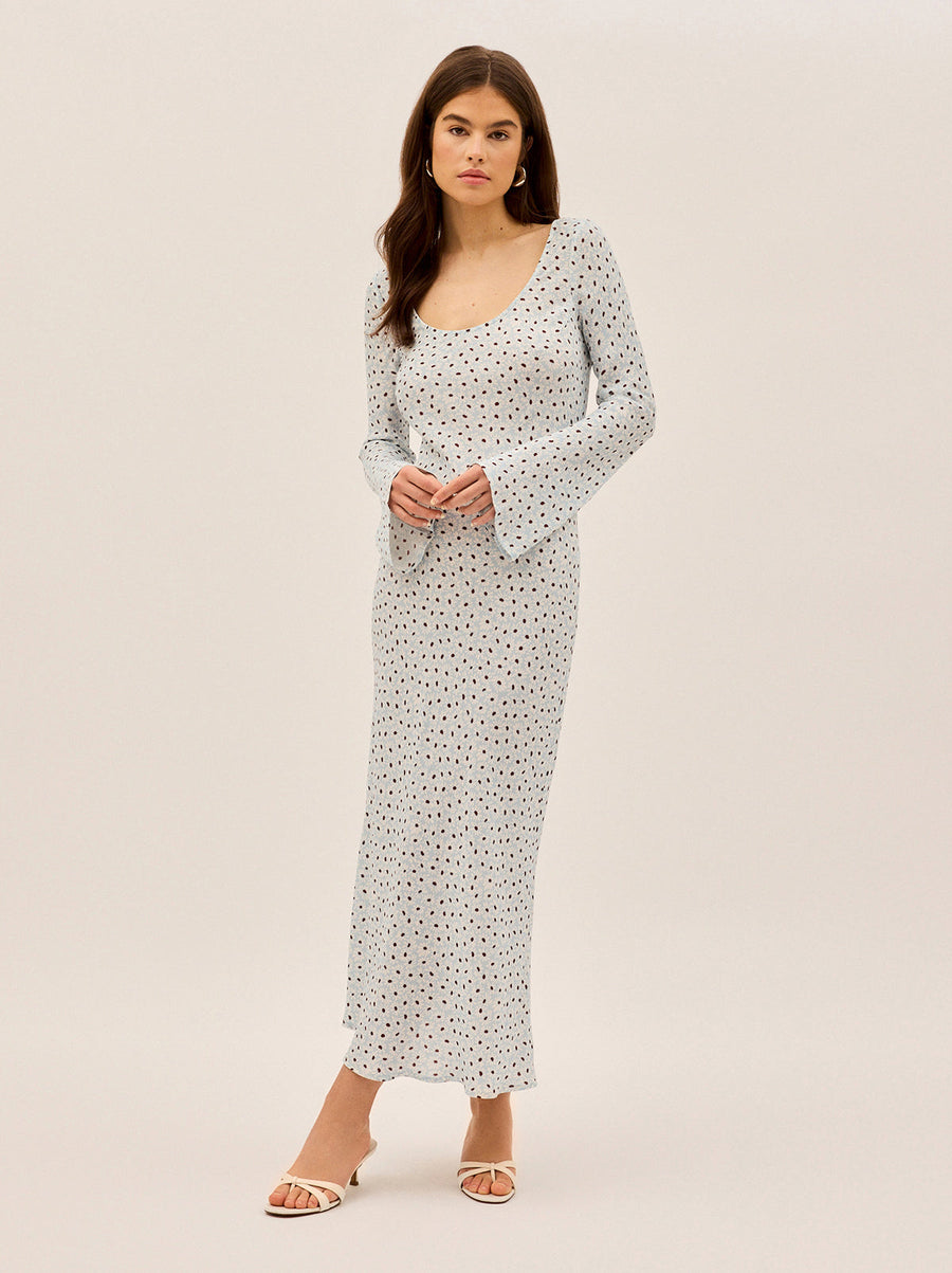 Gia Blue Daisy Print Dress