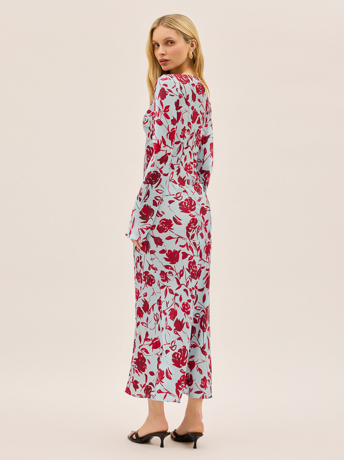 Gia Blue Rose Print Dress