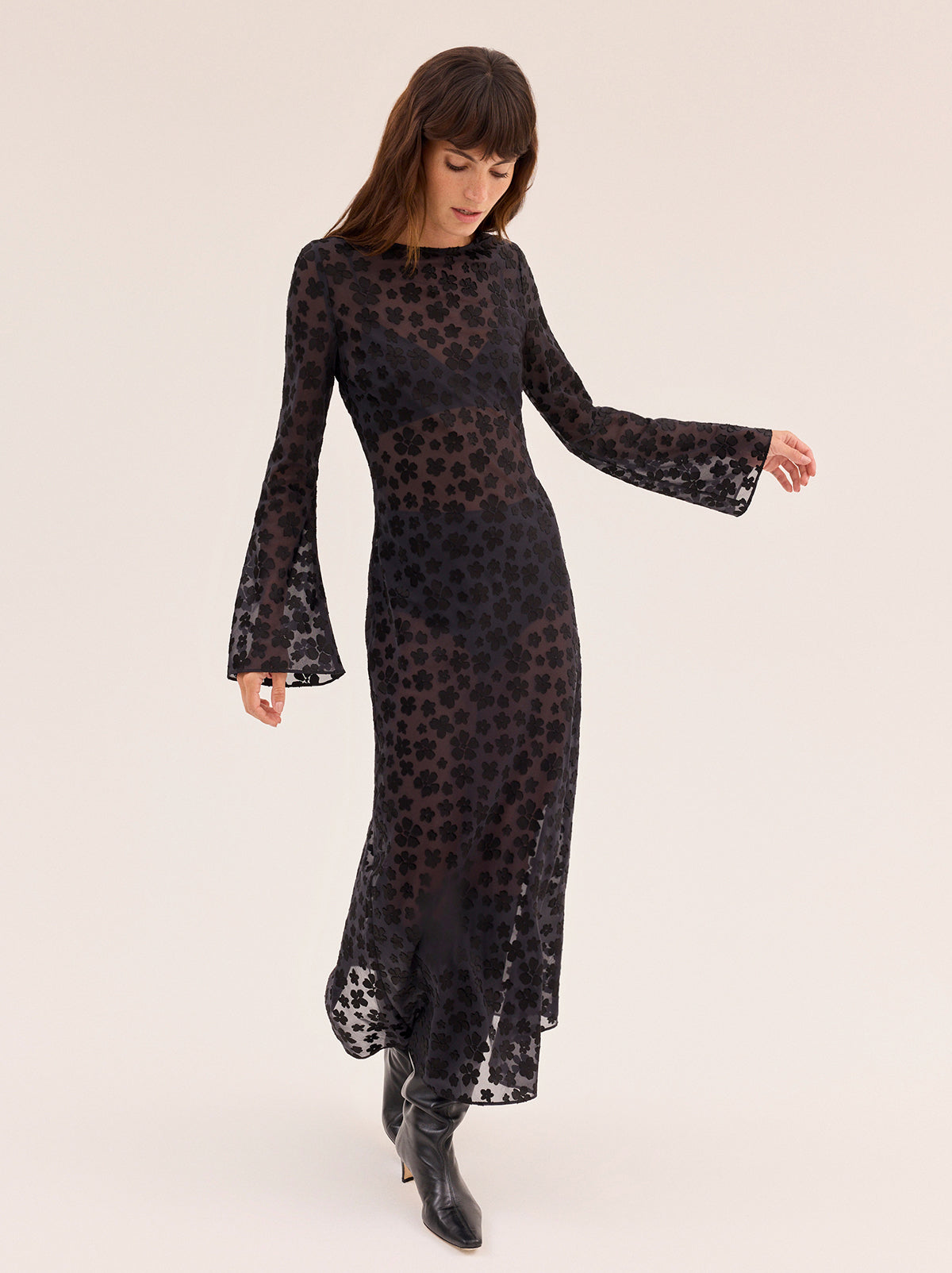 Giselle Black Floral Dress