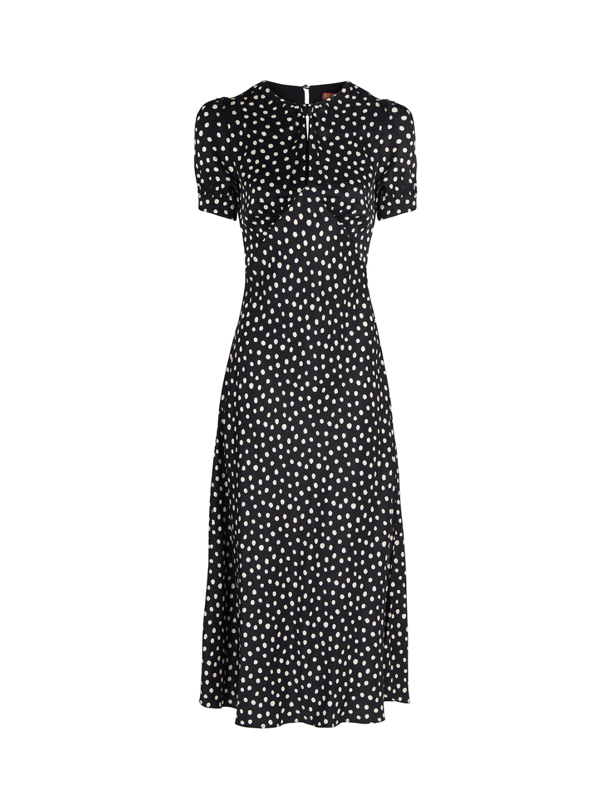 Gwendolyn Black Polka Dot Print Dress