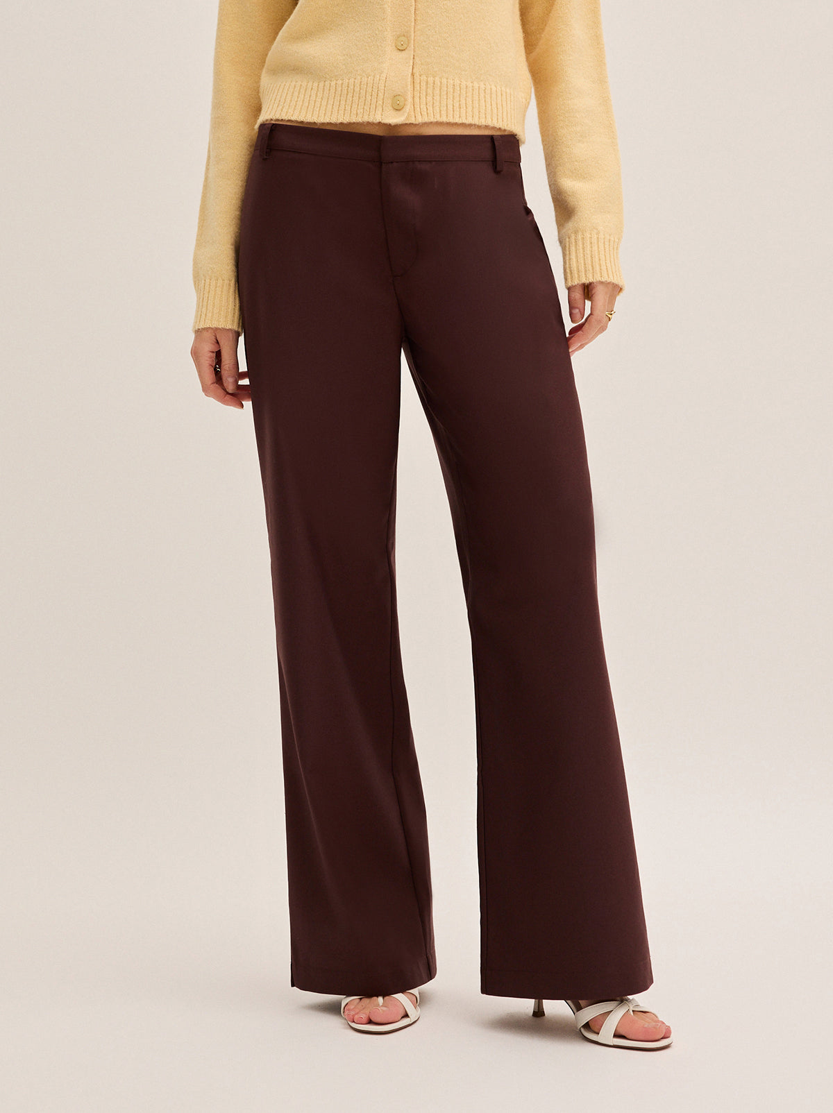 Helena Mocha Low Rise Tailored Trousers