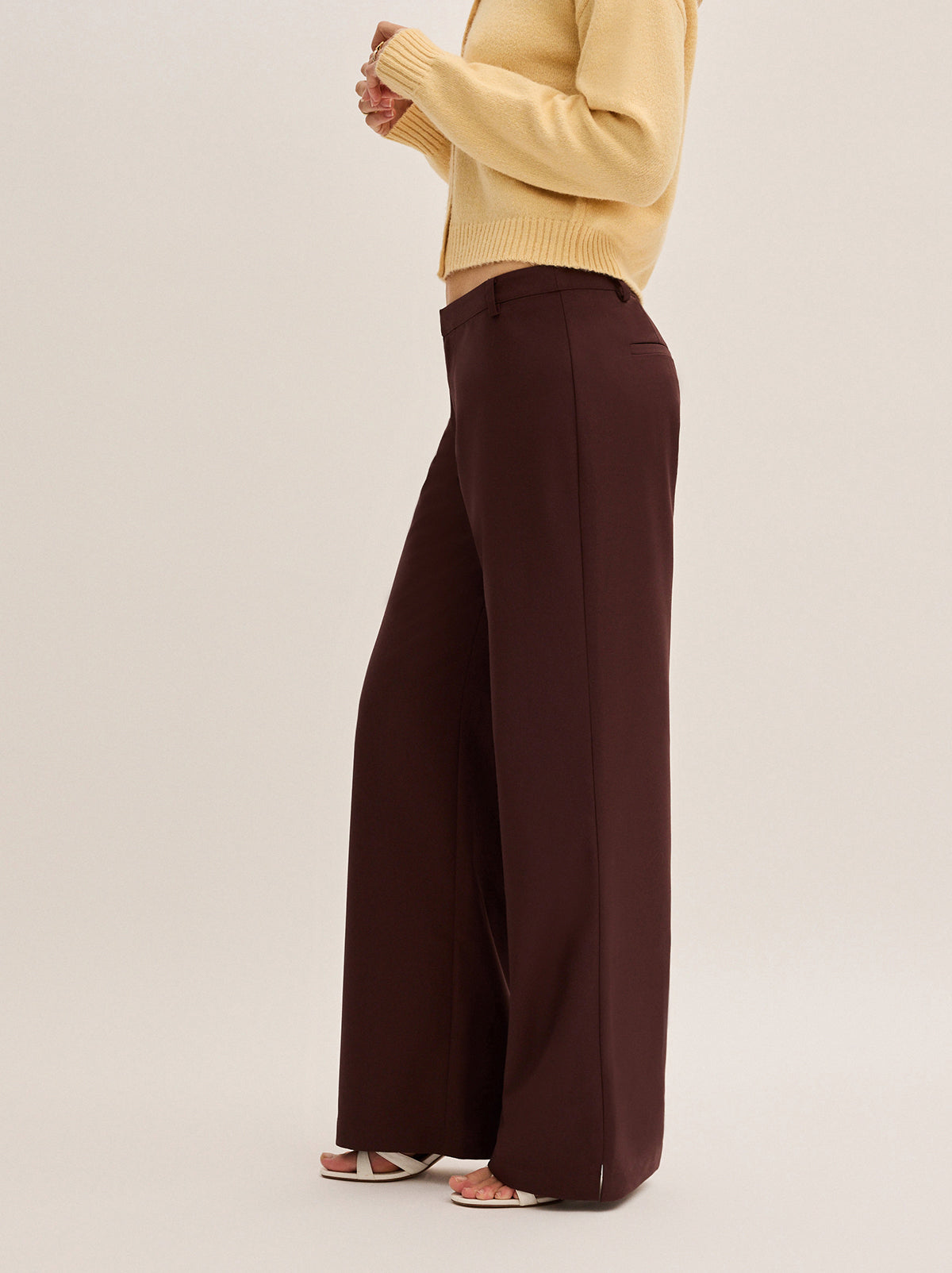 Helena Mocha Low Rise Tailored Trousers