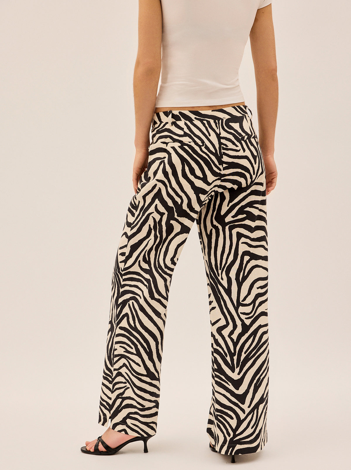 Helena Zebra Print Low Rise Tailored Trousers