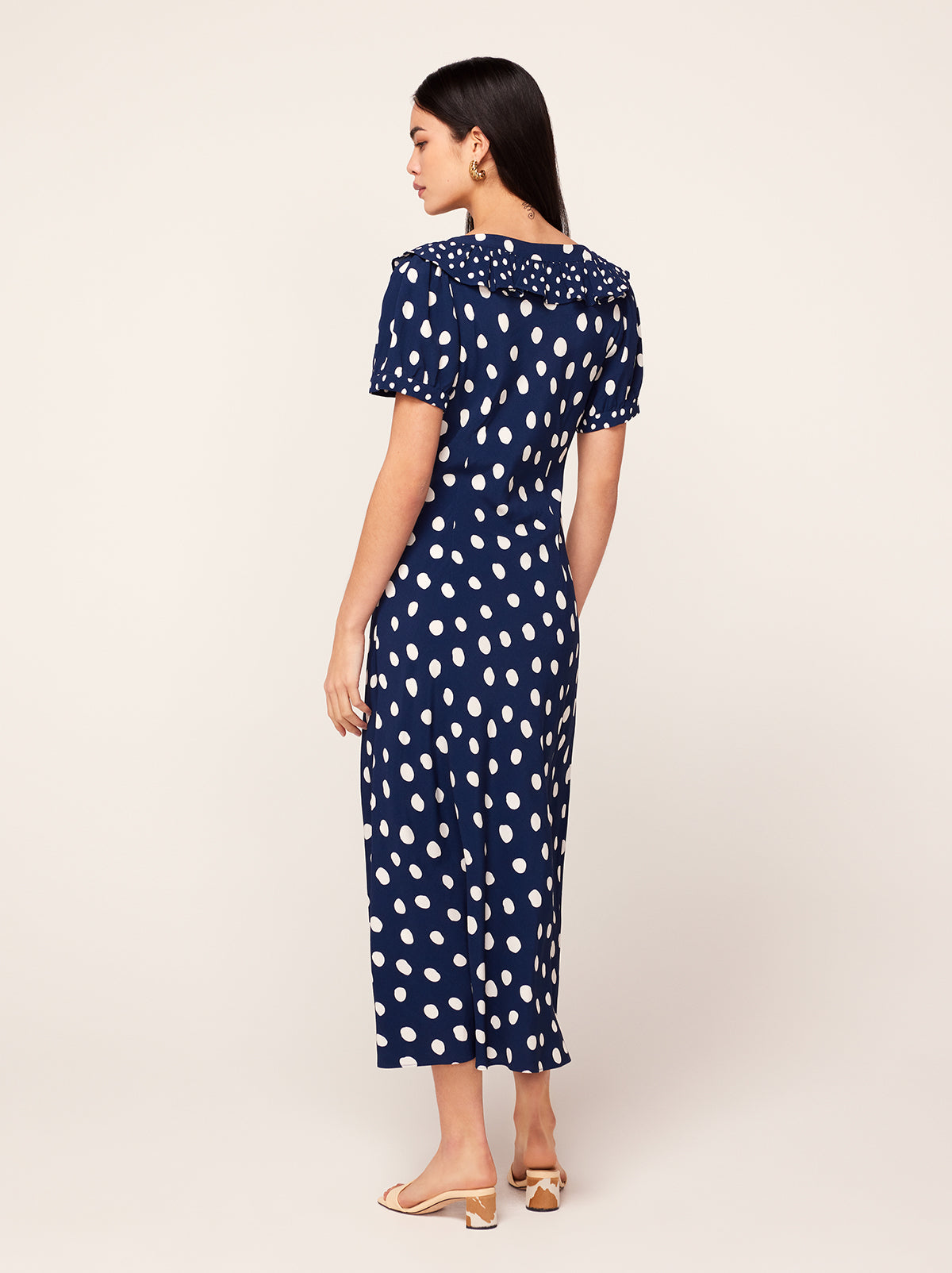 Hilda Mixed Polka Dot Midi Dress