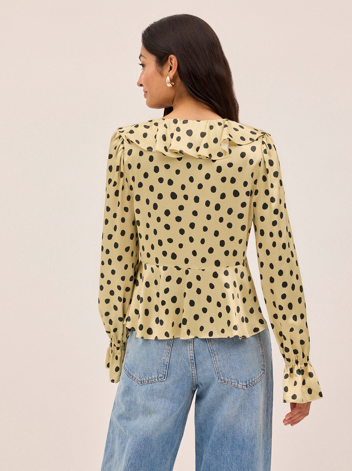 Ione Butter Polka Dot Satin Top