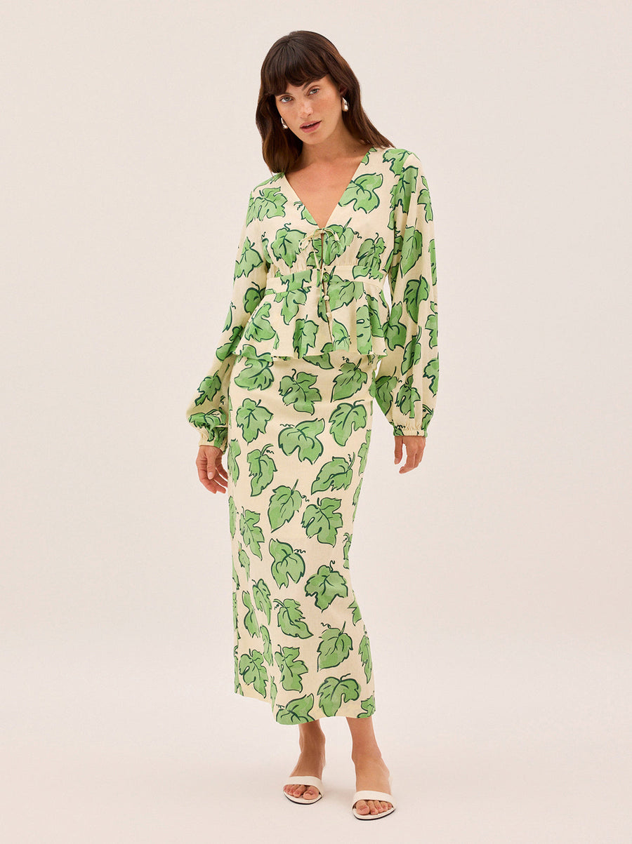 Irene Green Vine Leaf Top