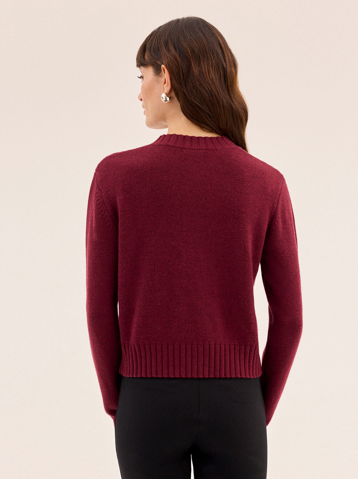 Isla Burgundy Hand-Embroidered Cardigan
