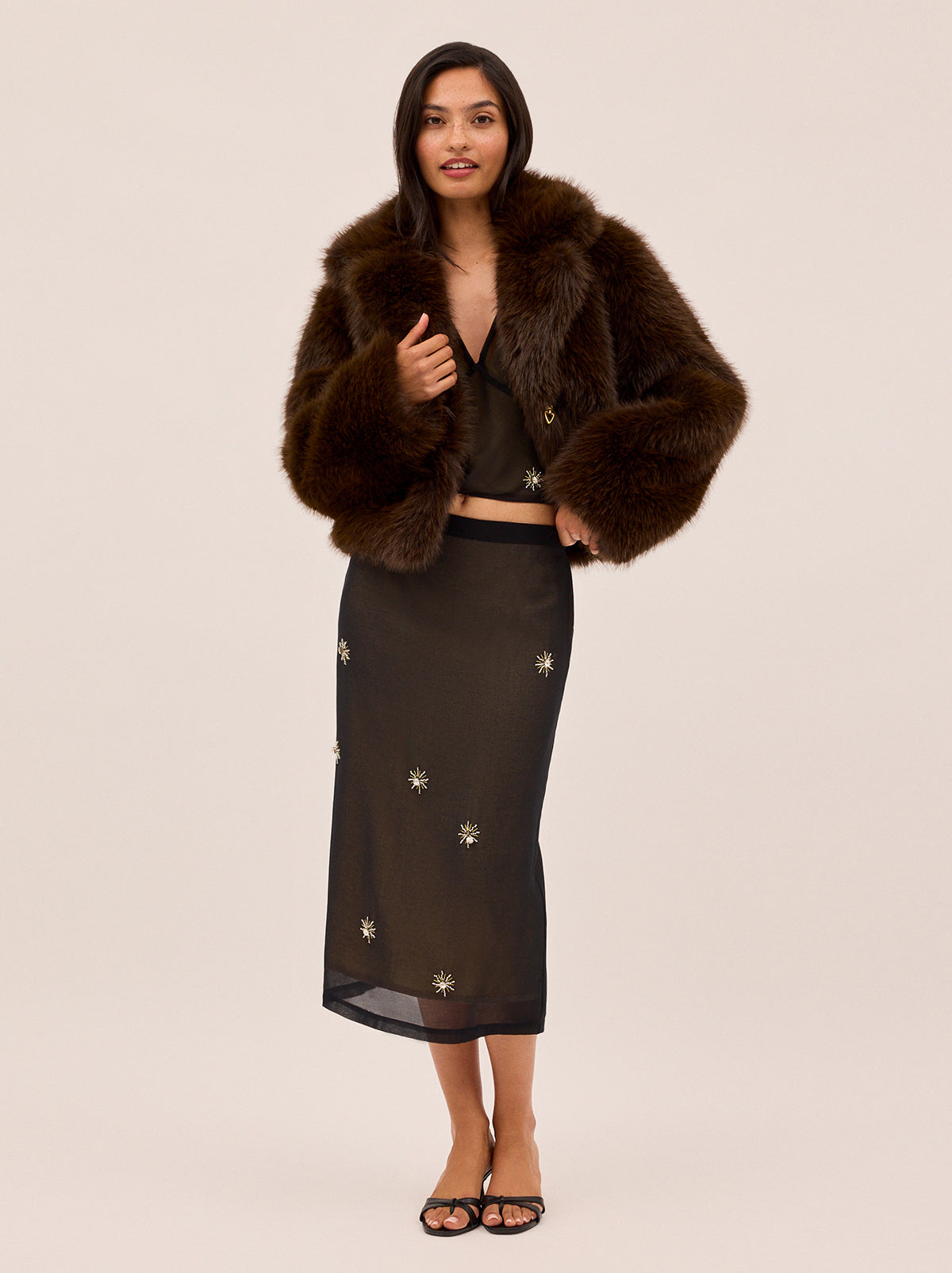 Jacqueline Black Embellished Skirt