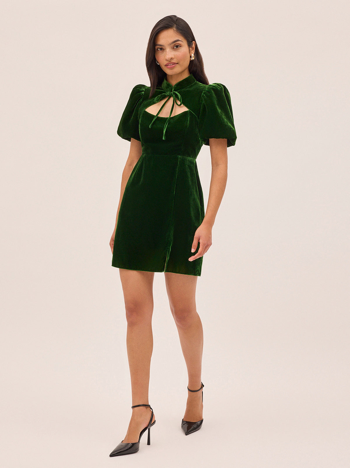 Josette Green Velvet Mini Dress
