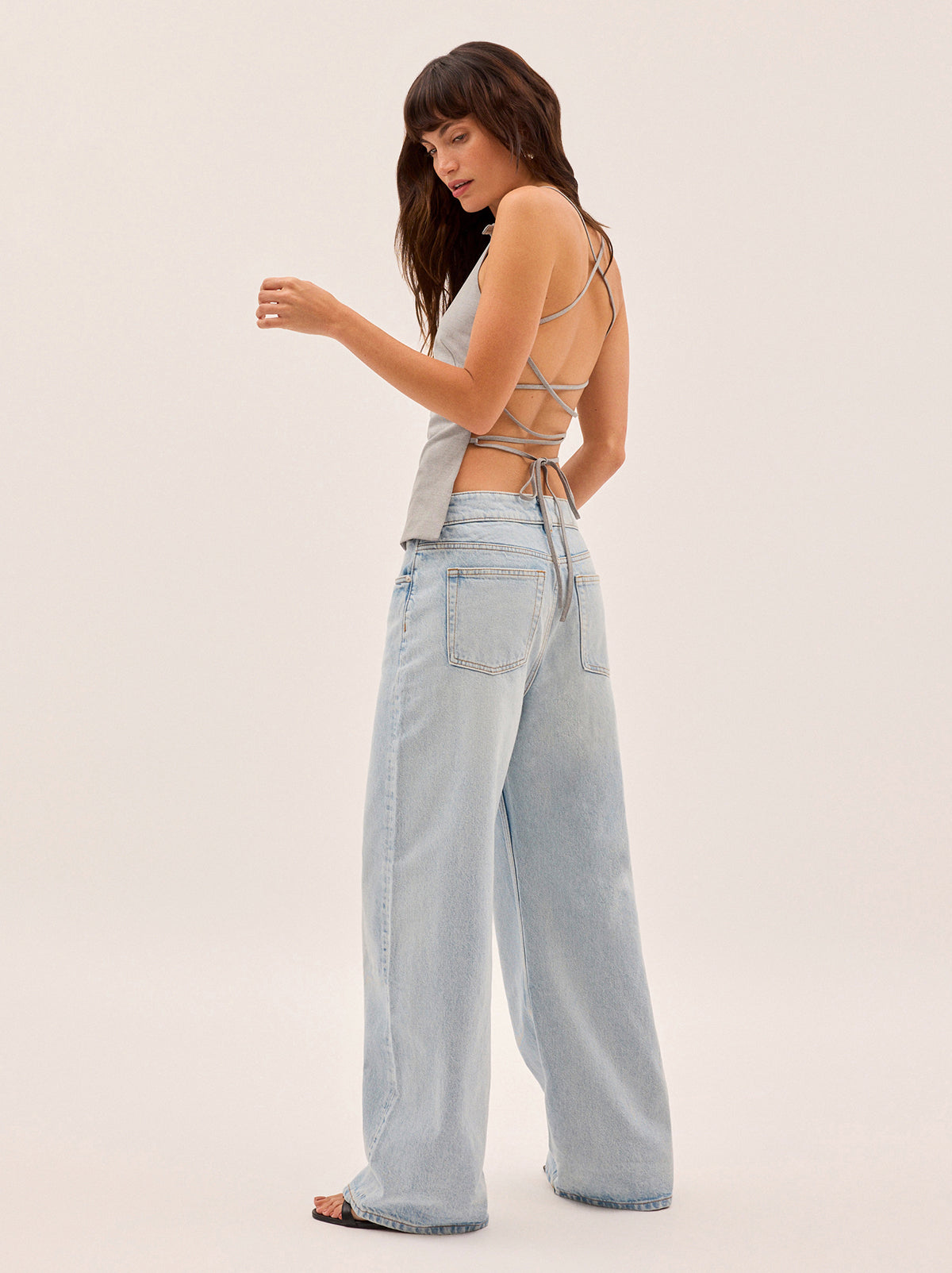 Josie Grey Tie Back Top