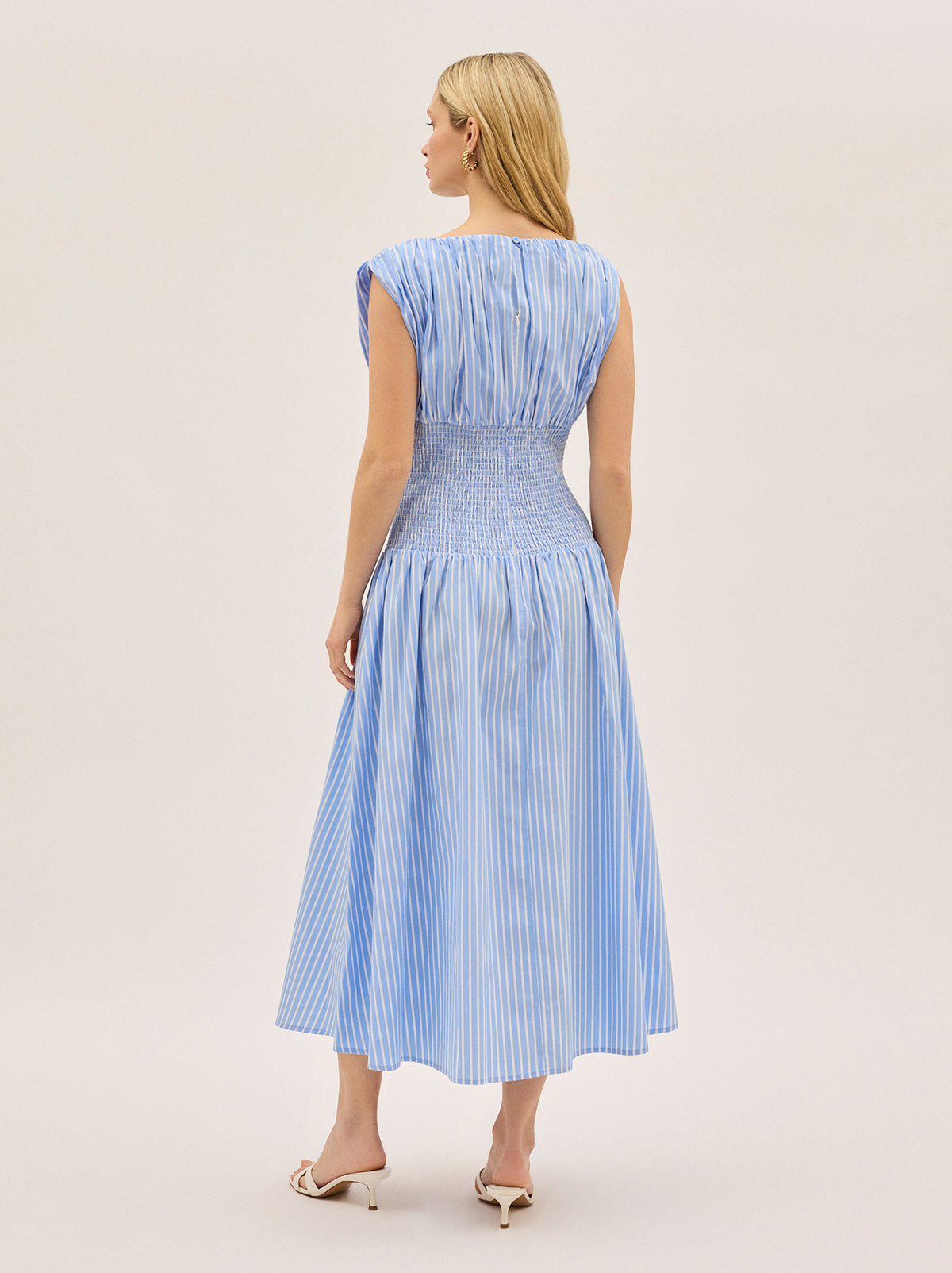 Julia Blue Striped Cotton Dress