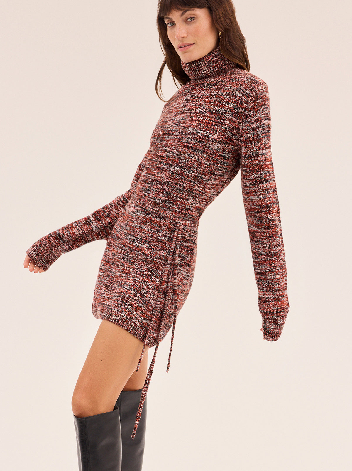 Juno Cotton-Blend Rollneck Mini Dress