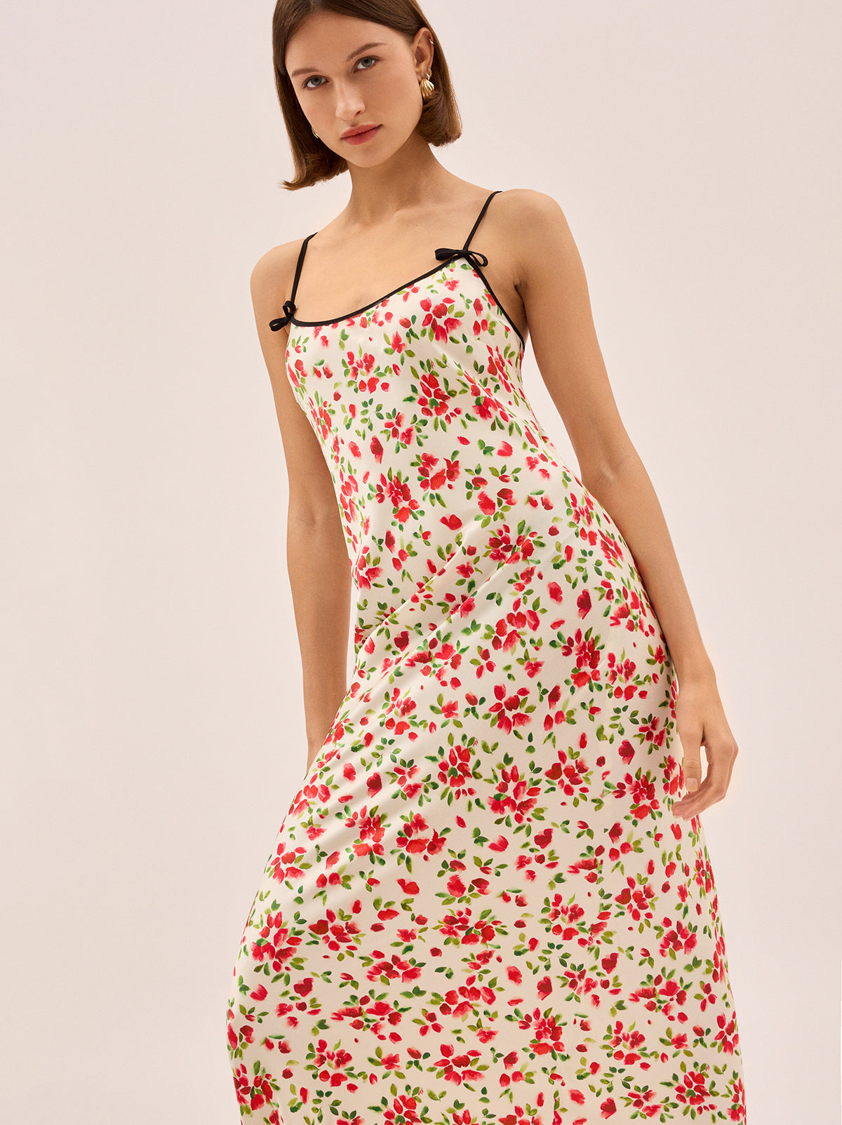 Karla Red Petal Print Dress