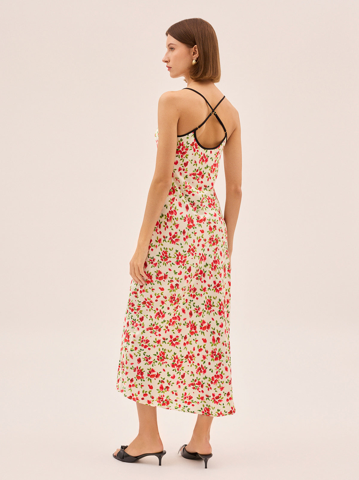 Karla Red Petal Print Dress
