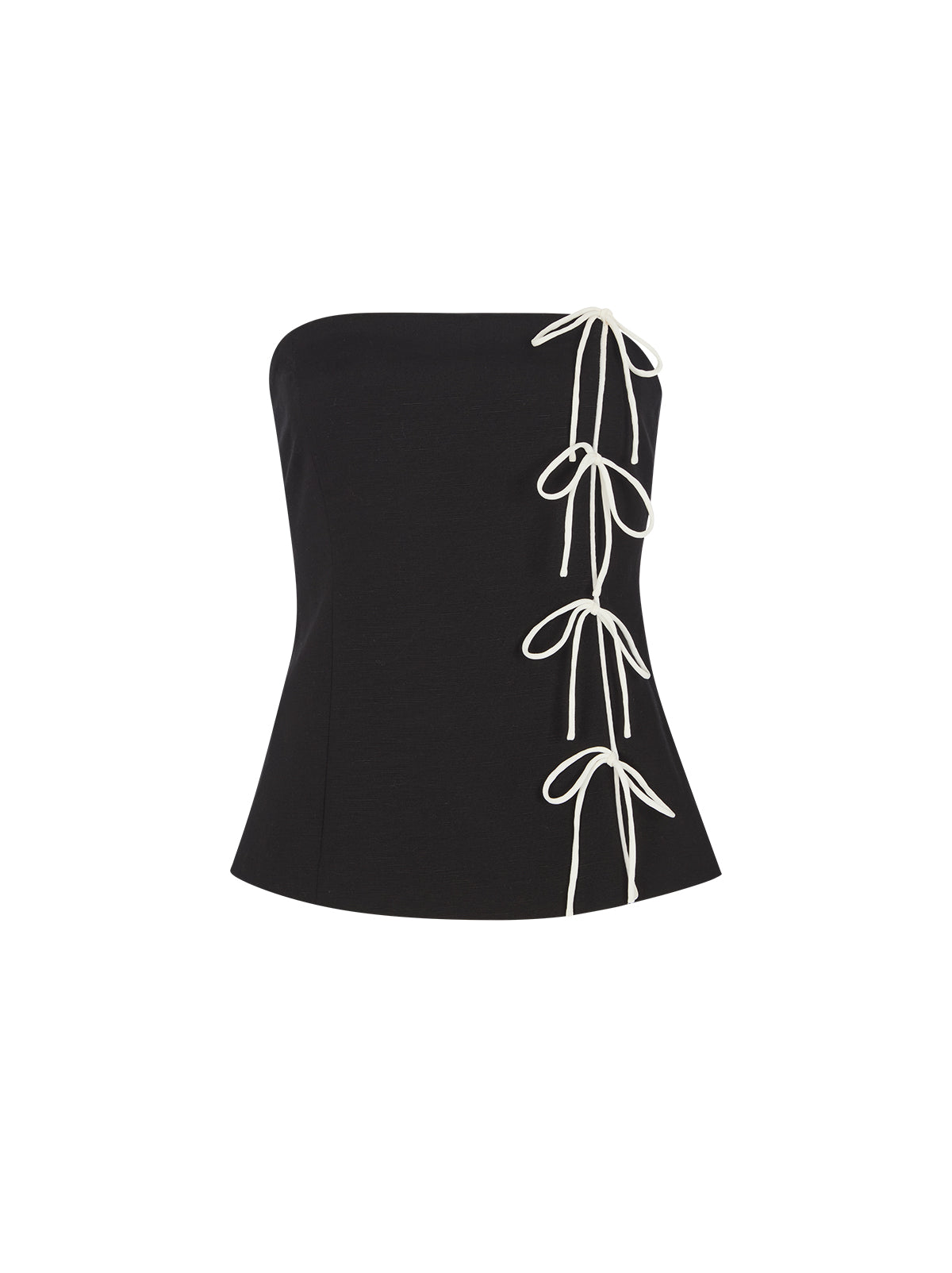Katherine Black Linen Blend Strapless Top