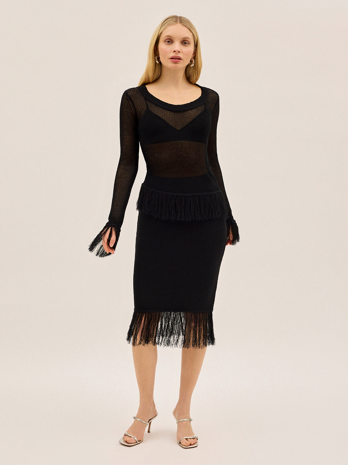 Katrina Black Knit Top