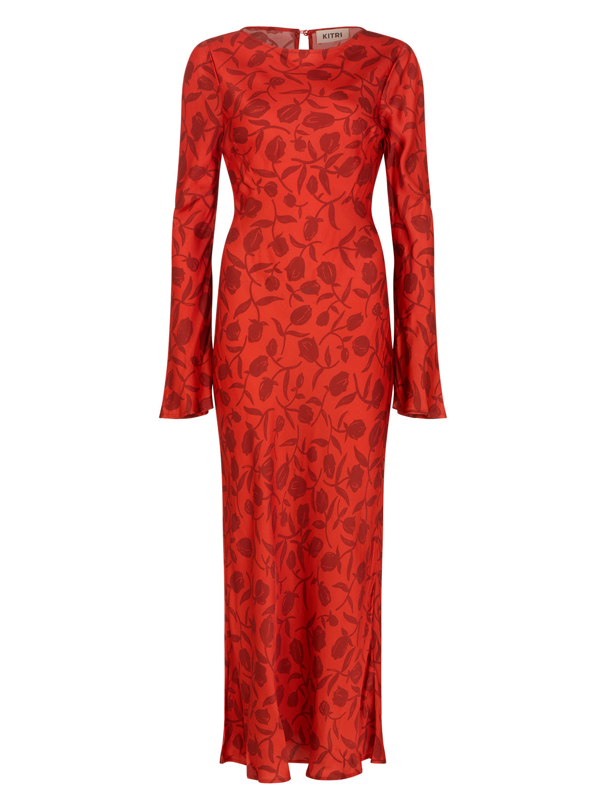 Keira Red Tulip Print Maxi Dress