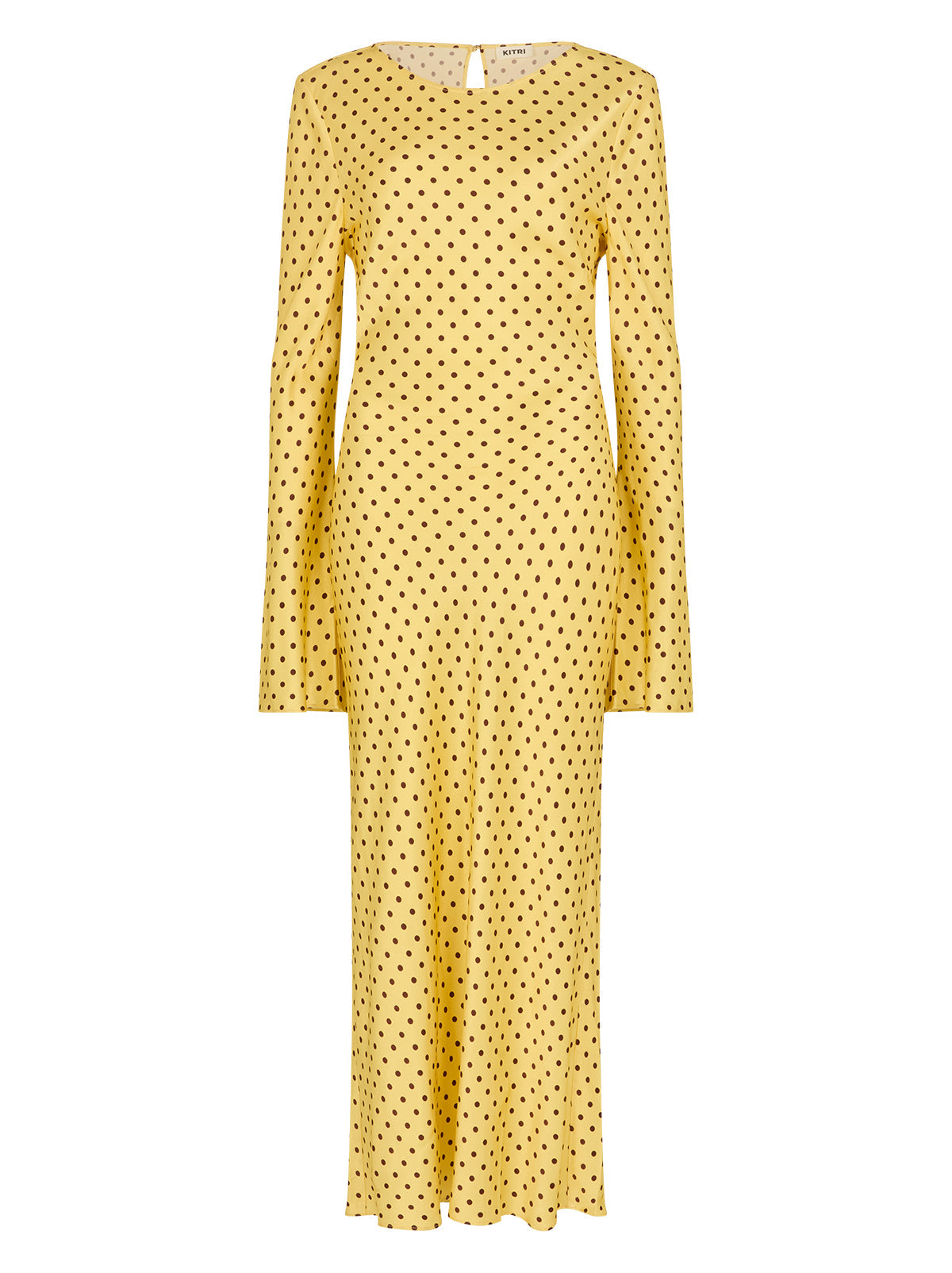 Keira Yellow Pin Dot  Print Dress