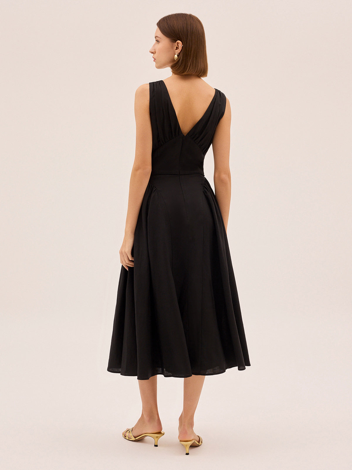 Laura Black Linen Blend Dress